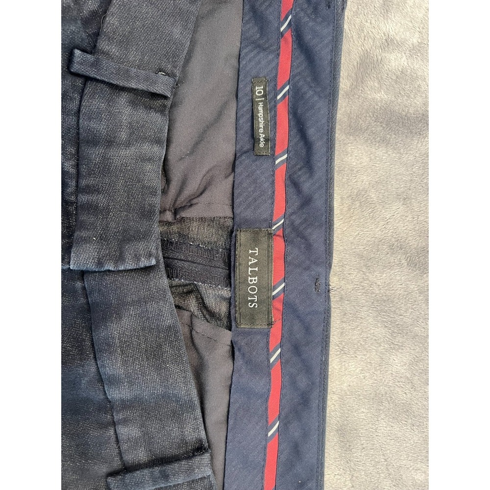 Talbots Hampshire Ankle Pants Womens Size 10 Navy Blue Stretch Career Work Pants - Picture 11 of 11